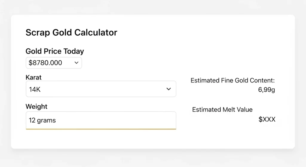 Use the Scrap Gold Calculator